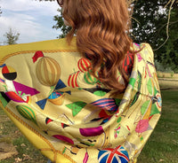 Hermès Silk Twill Scarf : ‘Les Folies du Ciel’ designed by Loic Dubigeon